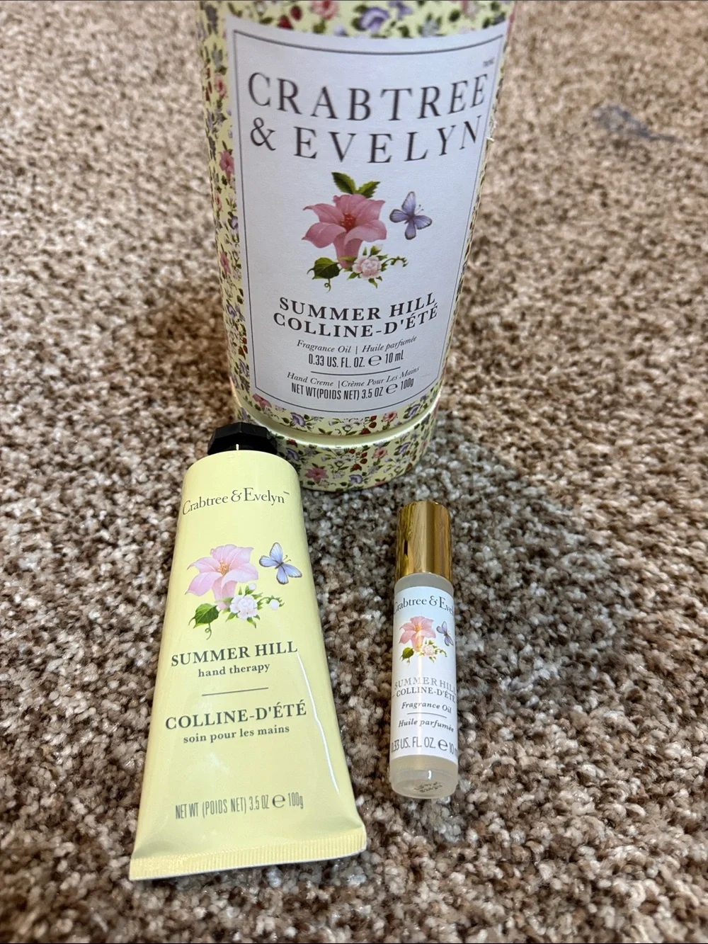 Crabtree & Evelyn Summer Hill Hand Cream - Yellow Floral Tin